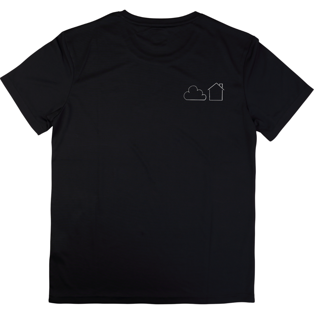 Black T-Shirt - Cloud House Stencil