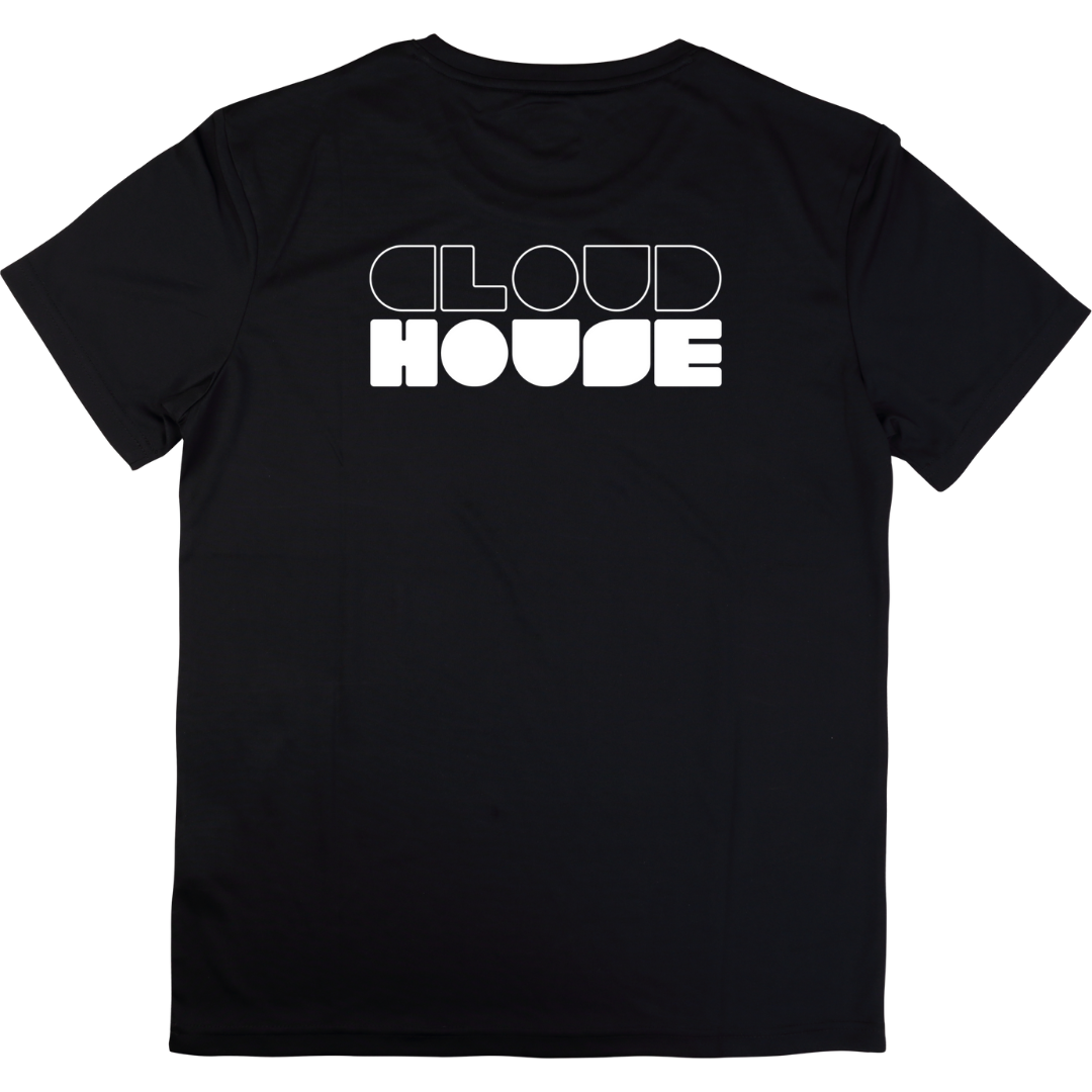 Black T-Shirt - Cloud House Stencil