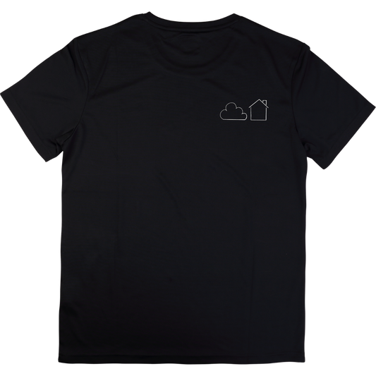 Black T-Shirt - Cloud House Stencil